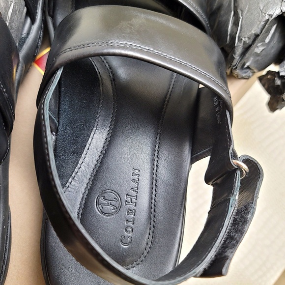 Cole Haan Crawford  Soft Black Leather Men\'s Dress Sandals (Great Value) main image 11